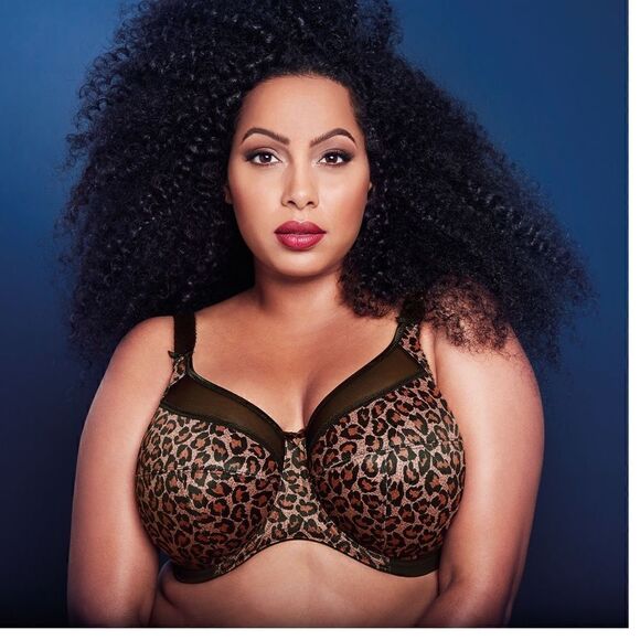 Goddess Bra- Kayla Full Cup Animal Cheetah Print Bra Plus Size Bra, Size 46H - Picture 1 of 12